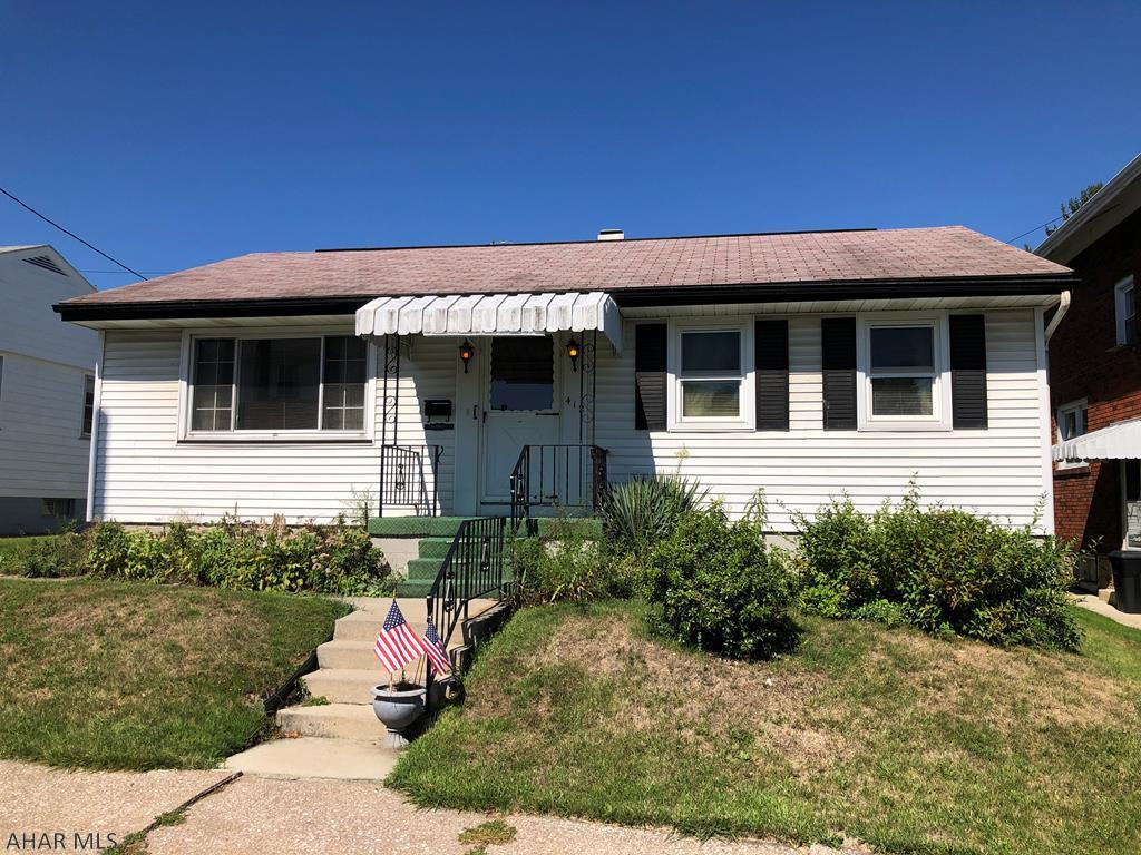 Cute 2 bedroom in Fairview area of Altoona. This home is 1 story living with tons of potential. The basement is partially finished for additional living space. Central AC with a newer forced air furnace make this a comfy home. Enjoy the enclosed rear patio, and keep your car in the 1 car detached garage with lots of off street parking! One year AHS home warranty included.