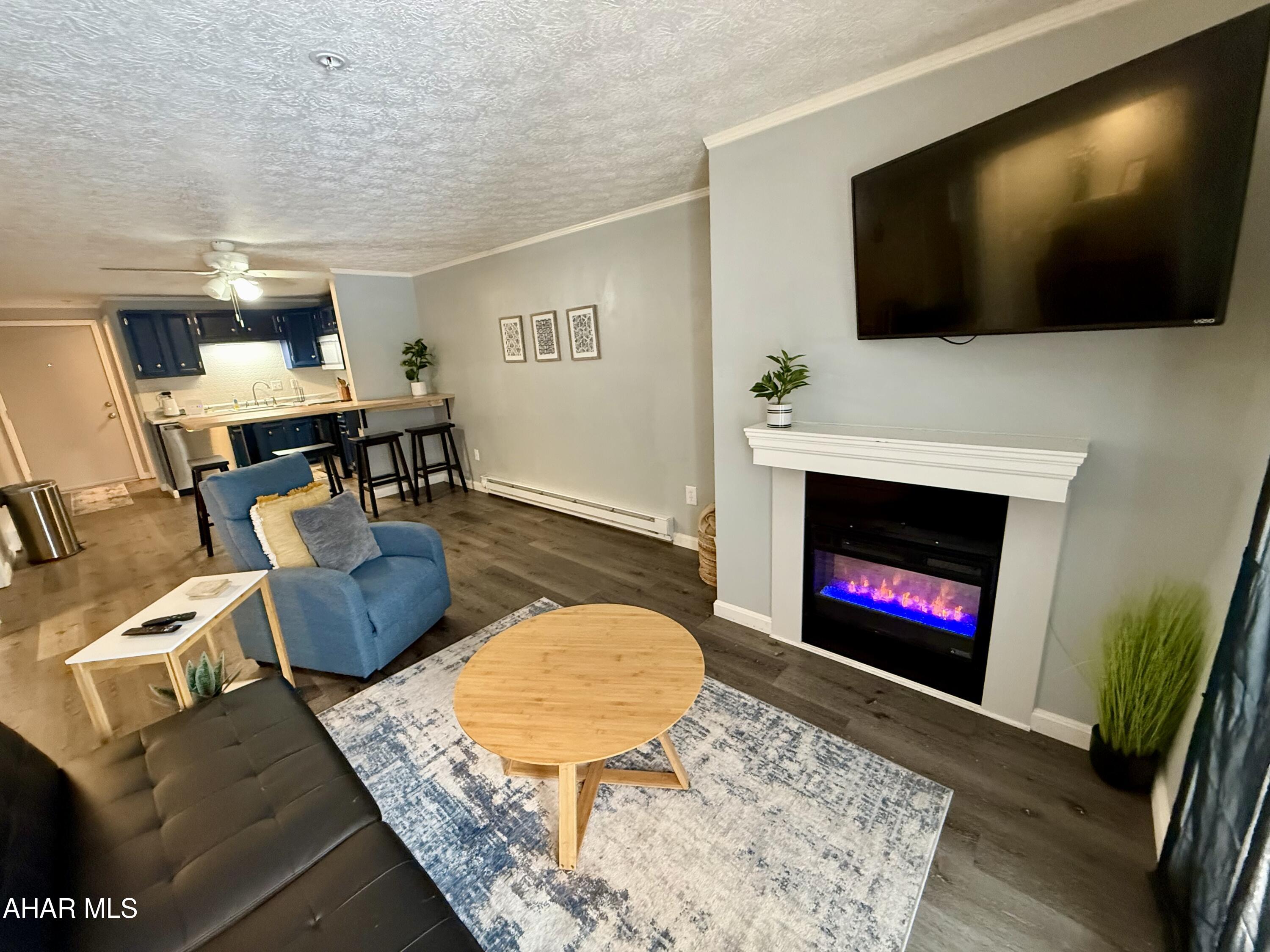 2 bed 2 bath second floor unit in the Allegheny Mountains at Blue Knob All Seasons Resort has everything you need. Remodeled in 2022, kitchen countertops, flooring and appliances. Fully furnished. Walking distance to indoor pool/hot tub, outdoor pool and The Club House Bar & Grille. Blue Knob is the 2nd highest mountain and highest skiable mountain in Pennsylvania! In addition to an array of winter activities, Blue Knob also has a full-service all seasons Conference Center for weddings and events, they also offer golf, swimming and multitude of trails for hiking, running, and mountain biking. Visit https://blueknob.com/activities-events/ to see all the fun events that are happening at Blue Knob. $342.00/ Mo HOA fee includes: pools, hot tub and gym area, tennis and pickle ball courts, building, property maintenance & garbage. *Conference center, Golf and Ski resort is not included in HOA fee. *