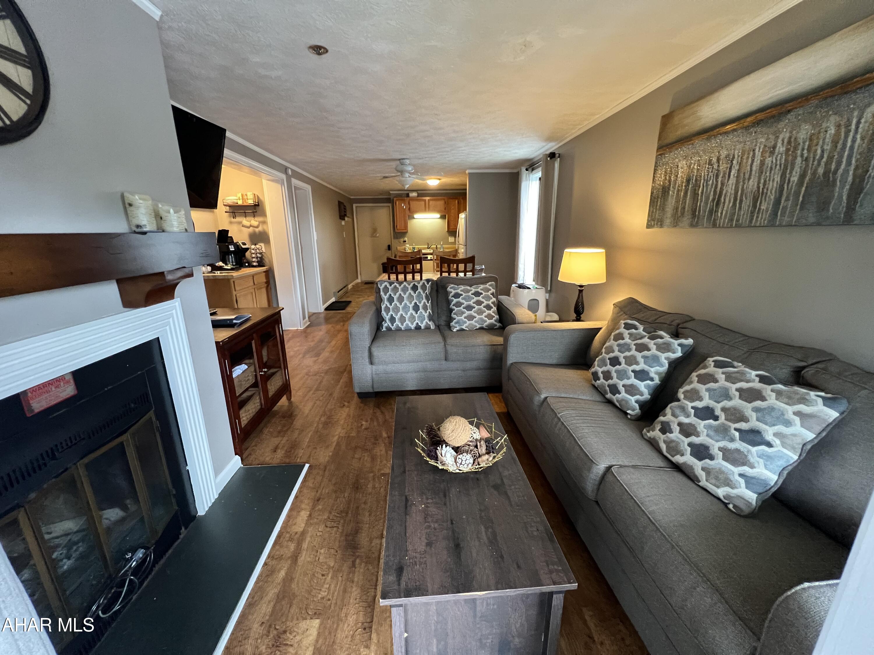 Well -maintained fully furnished 2 bed 2 bath 3rd floor unit in the Allegheny Mountains at Blue Knob All Season Resort Turnkey with washer/ dryer combo.  Walking distance to indoor pool/hot tub, outdoor pool and The Club House Bar & Grille. Blue Knob is the 2nd highest mountain and highest skiable mountain in Pennsylvania! In addition to an array of activities, Blue Knob also has a full-service all seasons Conference Center for weddings and events, they also offer golf, multitude of trails for hiking, running, and mountain biking. 
Visit https://blueknob.com/activities-events/ to see all the fun events that are happening at Blue Knob. $292.00/ Mo HOA fee includes: pools, hot tub and gym area, tennis and pickle ball courts, building, property maintenance & garbage.  *Conference center, Golf and Ski resort is not included in HOA fee. *
