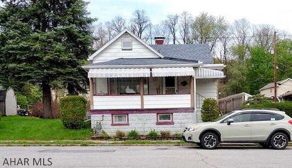 Apartment-sized, 1-2 bedroom, 1-story home for $57,500. Covered front porch, back patio, central air, newer roof, nice location, fenced section in back yard, and a new hot water tank. Perfect for 1 or 2 people.
