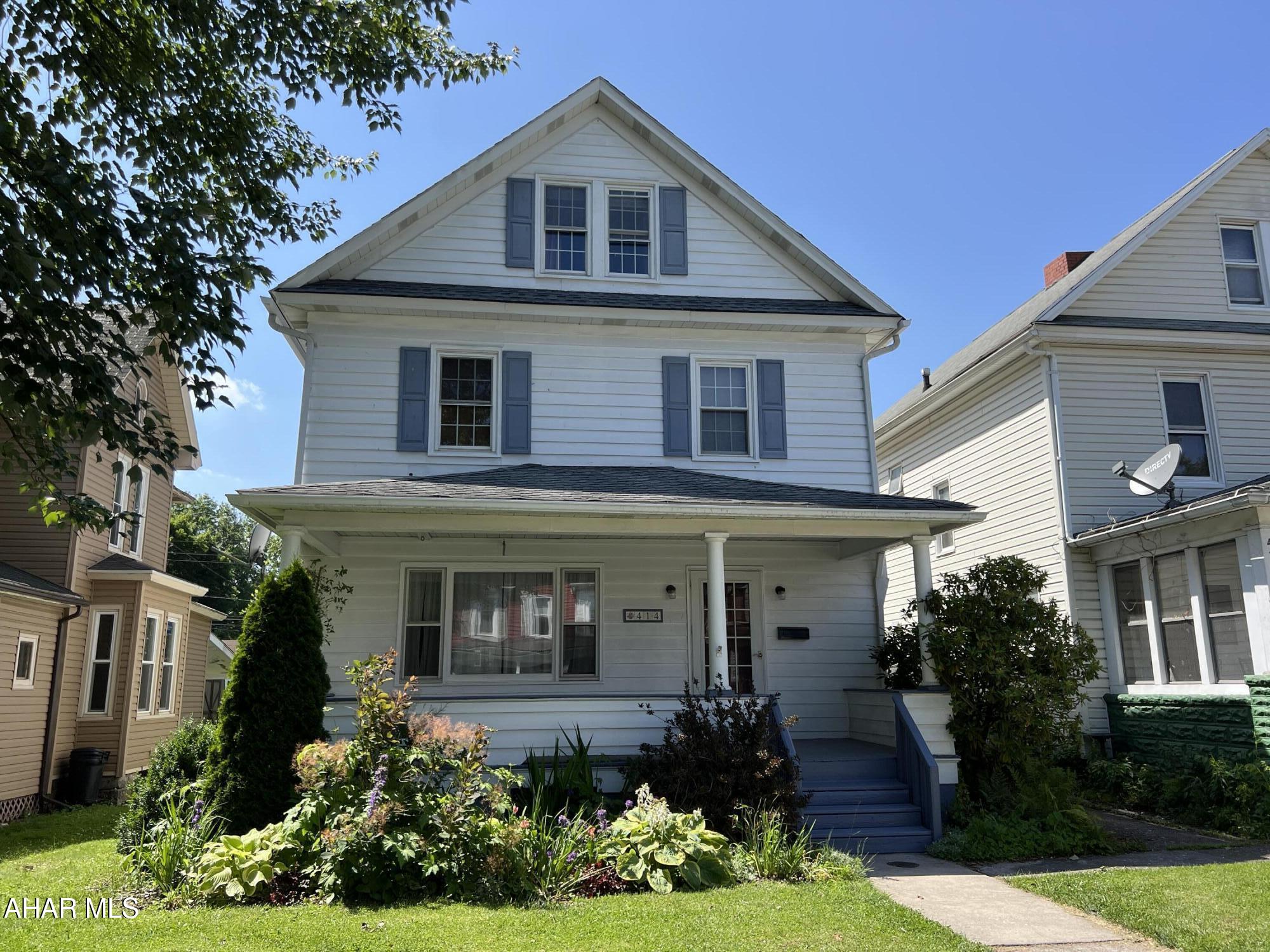 Looking for a place to call home in Bellwood? Check out this charming 3 bedroom, 1-1/2 bath house that's full of character and comfort. From the beautiful hardwood floors, spacious kitchen and super convenient first-floor laundry, look no further! The nice-sized yard and patio are great for relaxing and/or gardening and there's even a  1-car garage for off-street parking or just extra storage. Located in Bellwood Borough this home puts you close to the schools, parks and shopping. It's a great fit whether you're just starting out or need more room to grow. And if you love porch sitting, check out that front porch! Come take a look!