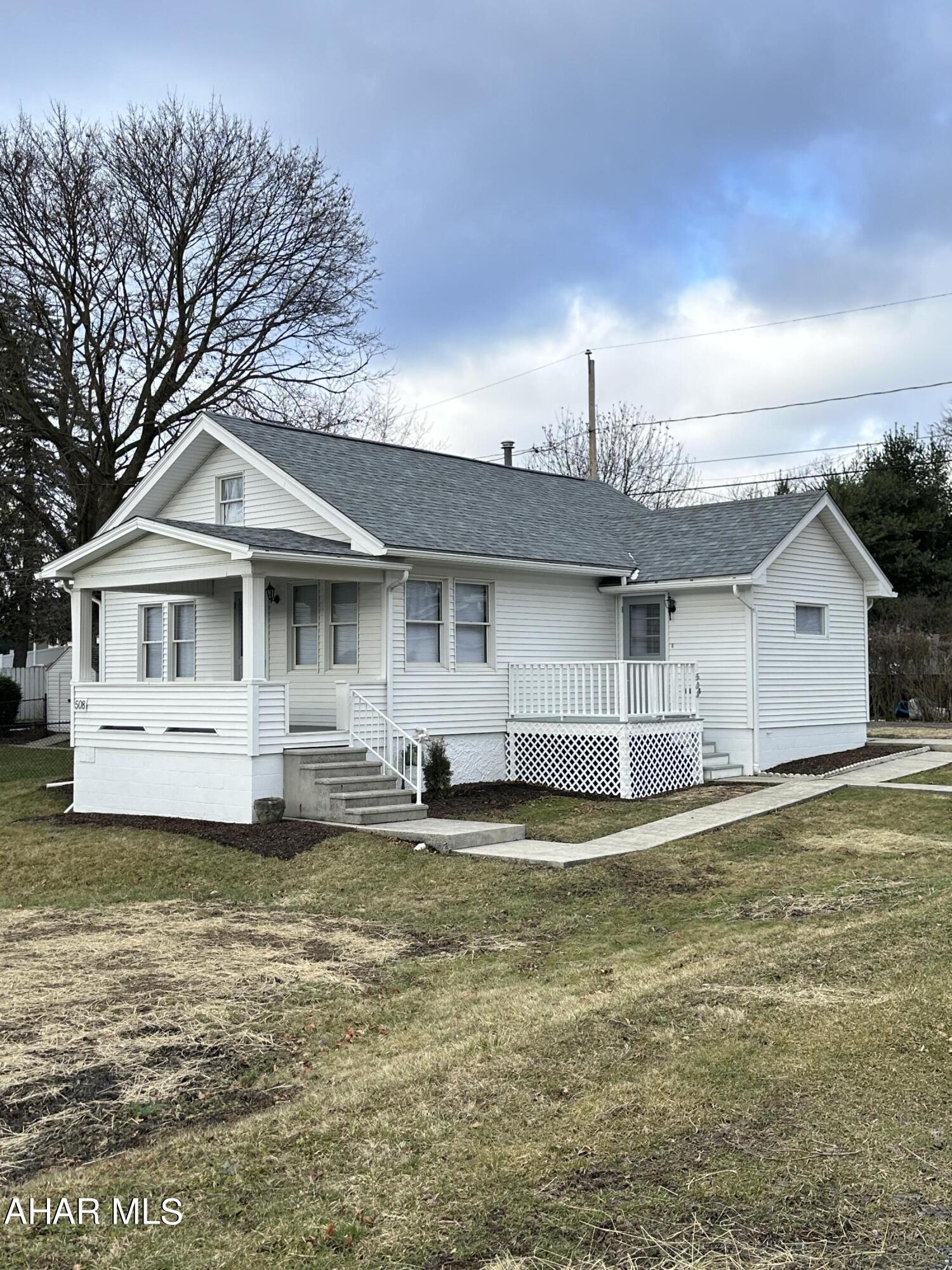 Cozy 2 Bedroom, 1.75 Bath house ready for someone to call home. One story living on a corner lot located in the East End area of Altoona. Seller completed updates to include all of the following new items:  electric fireplace, roof, central air conditioning, flooring, hot water tank, kitchen cabinetry, granite counter tops, sink, faucet, and appliances.