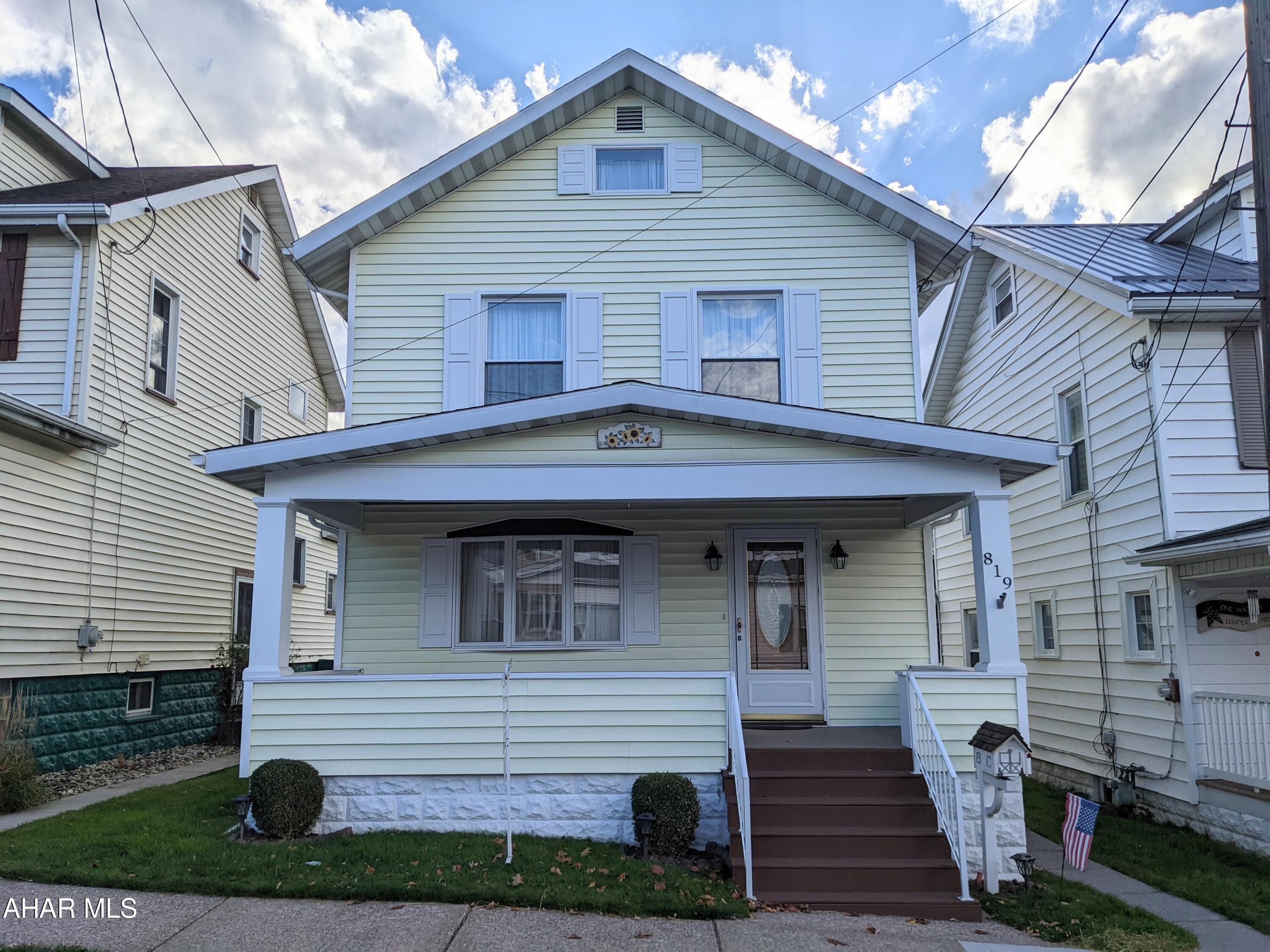 Welcome to Sheridan Street in the East End Area of Altoona. This beautiful home is very well maintained completely move in ready. The first floor offers a spacious living room, dining room and kitchen. The front porch is covered and the back porch is closed in. The second floor has  3 bedrooms and a nice size full bath. The walk up attic is perfect for storage. The basement is partially finished with a family room and separate laundry area. Out back enjoy the composite deck to the large, flat back yard. Virtual tour is available. Call to schedule your showing today!