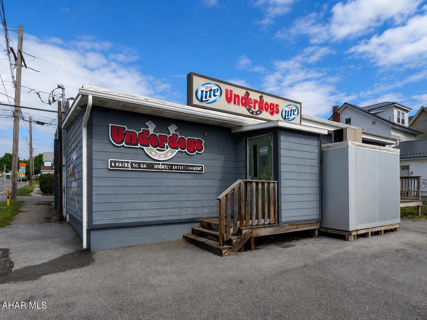 Turn-key bar opportunity in a high-visibility location along Route 865 in Bellwood. Underdogs is a well-known local establishment offering a fully operational business with liquor license, bar equipment, goodwill, and inventory included in the sale. Profitable operation with positive cash flow and an established customer base. Features include state-licensed outdoor seating area and PA Skill games for additional revenue potential. Great opportunity to step directly into the bar business with everything in place.