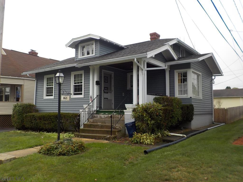 New vinyl siding on this cute 1.5 story home in south Altoona.  2 BR's & full bath on main level.  Fenced in yard, 1 car garage with a shared driveway.