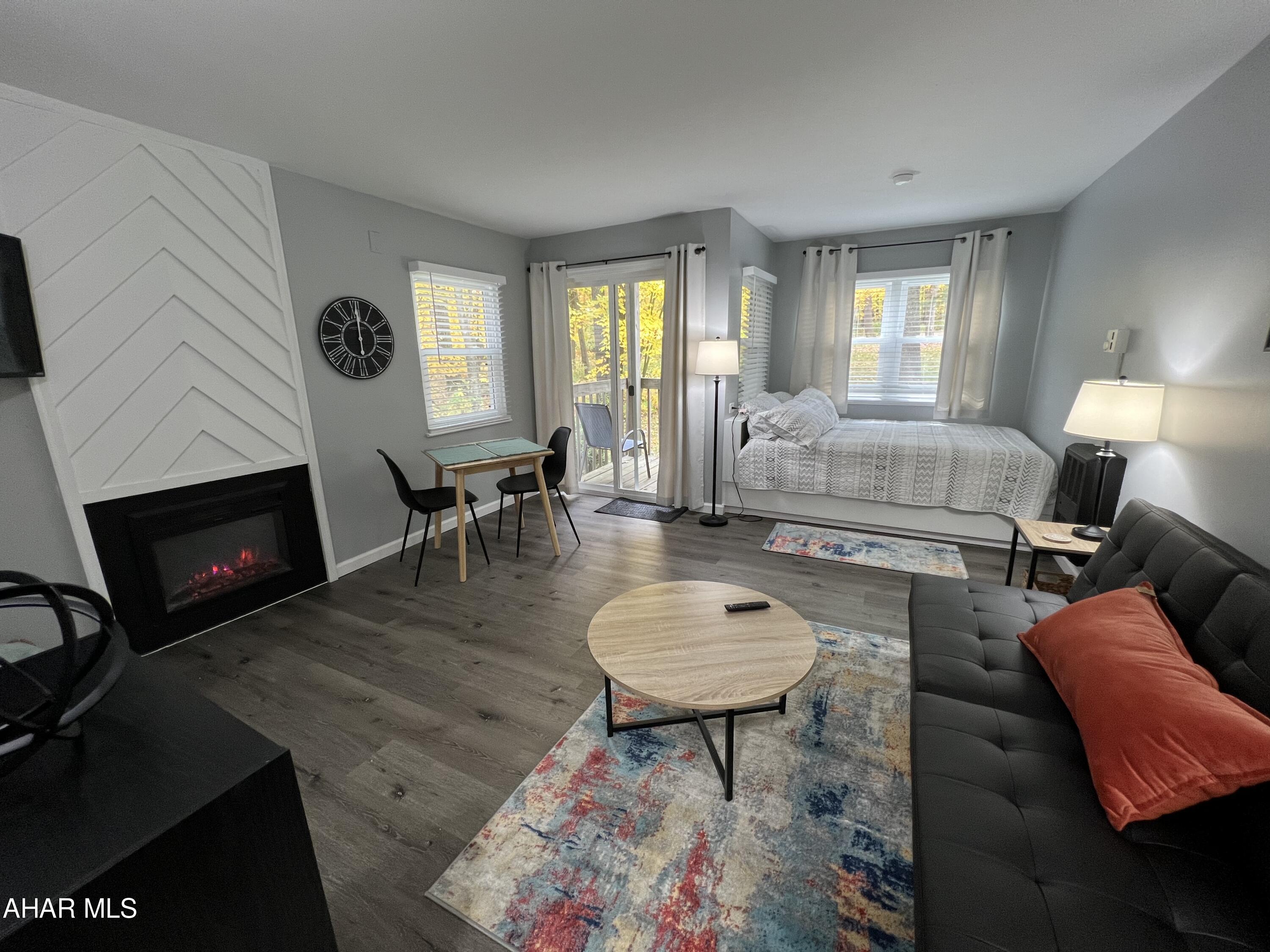 Looking for a vacation home or a rental property that will be used all year long? Charming Turnkey 1st floor studio in the Allegheny Mountains at Blue Knob All Seasons Resort has everything you need. Completely remodeled in 2022 and fully furnished. Kitchen cabinets countertops, windows, sliding door, flooring, appliances fireplace and so much more. Walking distance to indoor pool/hot tub, outdoor pool and The Club House Bar & Grille. Blue Knob is the 2nd highest mountain and highest skiable mountain in Pennsylvania! In addition to an array of winter activities, Blue Knob also has a full-service all seasons Conference Center for weddings and events, they also offer golf, swimming and multitude of trails for hiking, running, and mountain biking. Visit https://blueknob.com/activities-events/ to see all the fun events that are happening at Blue Knob. $290.00/ Mo HOA fee includes: pools, hot tub and gym area, tennis and pickle ball courts, building, property maintenance & garbage. 
This unit is currently an Airbnb
*Additional fees apply for conference center, Golf and Skiing