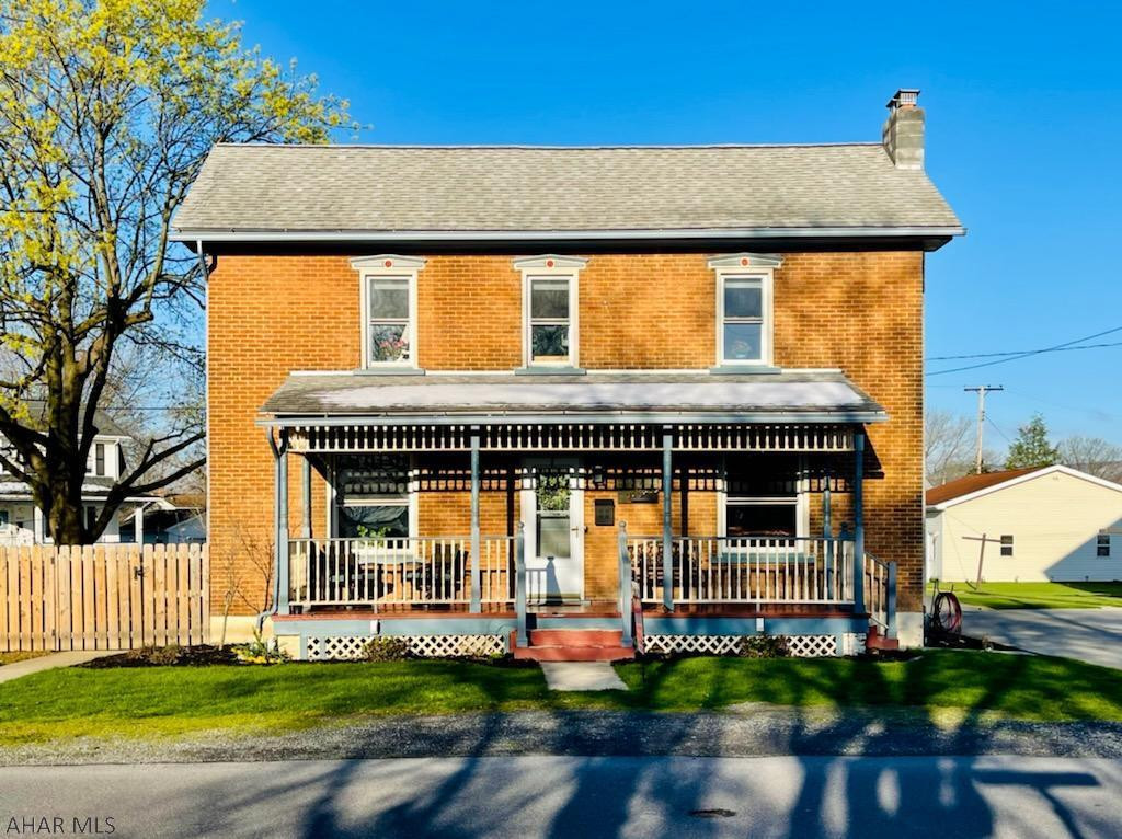 Beautiful Historic home in the borough on parade route! This 3 bedroom 2.5 bath home has been beautifully maintained and updated keeping some of its historic charm. Stately brick with minimal outdoor maintenance required. Master has a beautiful full bathroom. Natural light through out with large rooms. Central air, radiant gas heat, first floor laundry, first floor half bath with urinal, and a screened porch off the mudroom. Outdoor entertaining made easy with a beautiful large patio enclosing a large shade tree and a fenced yard. Garage is huge with pass though and room for about 6 cars, OR a dream workshop!