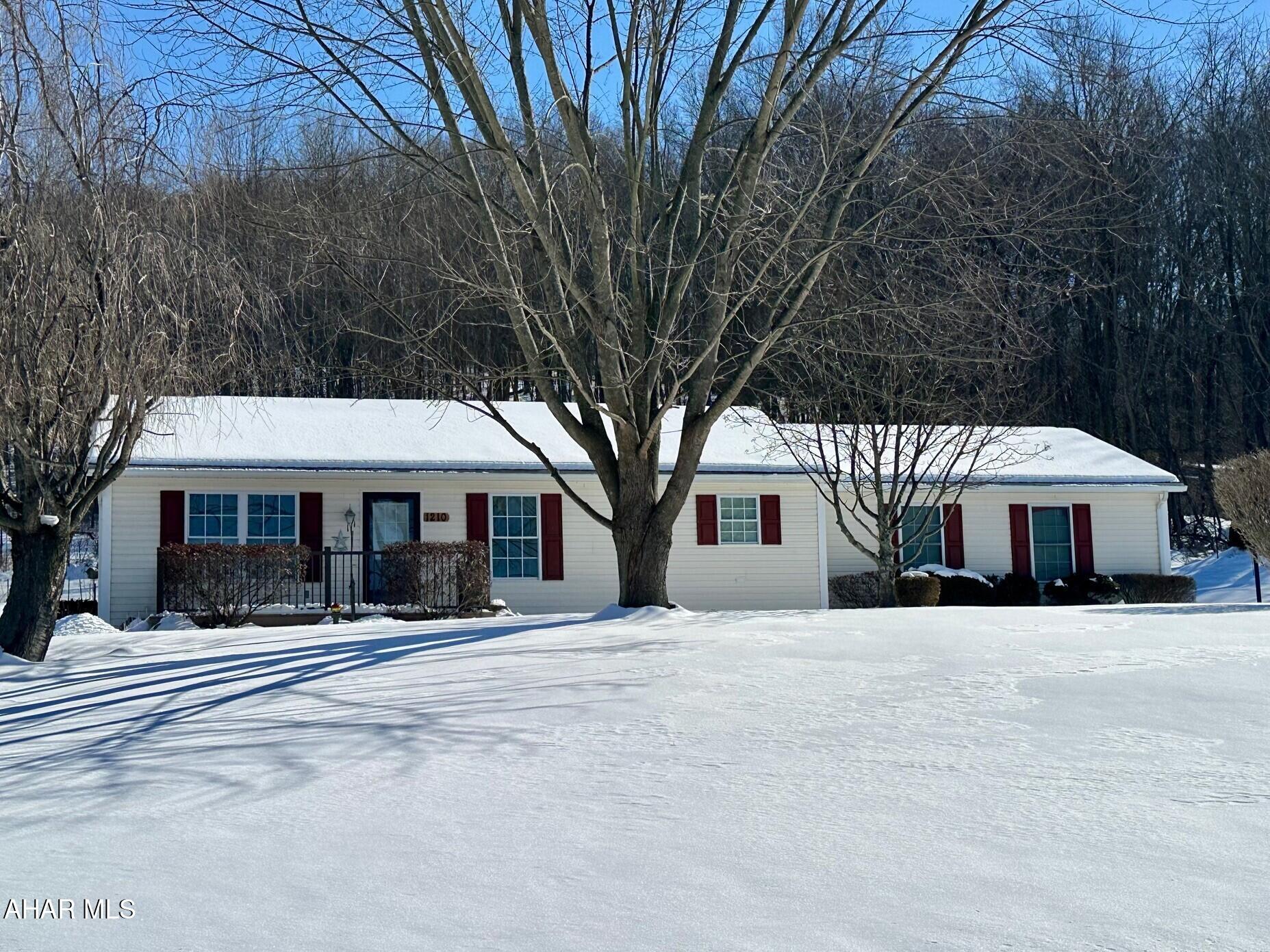 A 3 bedroom, 1 bathroom ranch home with an oversized 2 car garage in the country.  Includes:  A shed for additional storage, refrigerator, microwave, dishwasher, stove, washer & dryer and extra refrigerator in garage.. Lawn care is included.