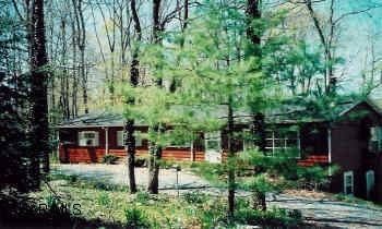 Lovely Ranch surrounded by trees, borders Dunnings Creek. 2 car detached heated garage. rear deck, wooded, private picnic area