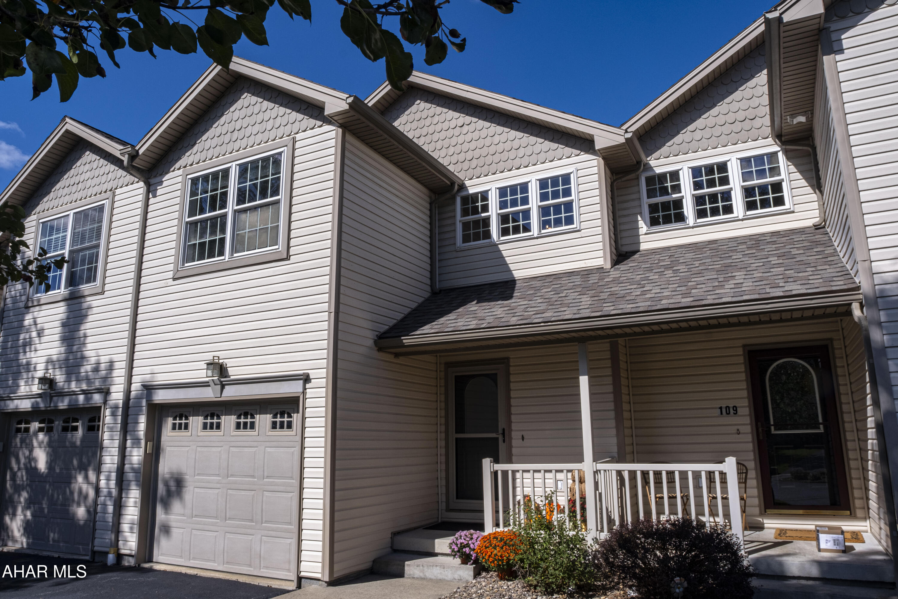 Welcome to luxury townhome living in the highly sought-after Scotch Valley area of Hollidaysburg. This stunning turnkey 3-story townhome offers 2,198 square feet of beautifully upgraded living space with custom renovations and designer finishes throughout, creating a one-of-a-kind property you simply will not find anywhere else.

From the moment you enter, you are greeted by an incredible 20-foot custom hand-cut Nantucket stone accent wall extending from the entrance up the staircase, complete with a custom mantel and three beautiful windows that flood the home with natural light. A matching Nantucket stone accent wall in the living room showcases a sleek remote-controlled electric fireplace offering year-round ambiance and supplemental heat.

The main living area features luxury vinyl plank flooring in Urban Oak-Grange, elegant custom lighting, LED dimmable lighting throughout, and custom railings that elevate the home with a modern luxury feel. Premium Sherwin-Williams Emerald Series paint includes Repose Gray on the main level and Accessible Beige along the staircase.

The completely redesigned kitchen serves as the centerpiece of the home and was thoughtfully remodeled to remove a half wall and create a larger entertaining and dining area. Features include expanded Saint Lucia granite countertops, custom-painted Alabaster White cabinetry with soft-close doors and drawers, white subway tile backsplash, under-cabinet and over-cabinet lighting, and upscale finishes throughout.

Step outside through the sliding glass doors to a private Trex deck in Coastal Bluff with custom railing, solar lighting accents, and a remote-controlled rechargeable blind system. Enjoy breathtaking views overlooking Scotch Valley Country Club, the golf course, mountains, and surrounding landscape.

Upstairs, the spacious primary suite features soaring approximately 12-foot cathedral-style ceilings, Sherwin-Williams Eider White paint, and a striking Porpoise Gray accent wall. The second bedroom is also generously sized with its own full bath. Luxury vinyl plank flooring continues throughout the upstairs hallway, while the staircase features newly installed luxury white carpeting.

The finished lower level includes a full bath and offers incredible flexibility as a family room, guest suite, recreation area, or potential third bedroom.
 Exquisite 2 bedroom, 3.5 bath townhouse across from Scotch Valley Country Club.  This home is thoughtfully renovated with granite countertops, LVP flooring, stainless steel appliances, and a stone feature wall in living room with electric fire place.  The entryway boasts an additional 2-story elegant stone feature wall.   There is a full finished basement with full bath ready for entertaining or exercise.  New roof October 2023.  The new deck is perfect for coffee with a peaceful mountain view. This is a must see!
