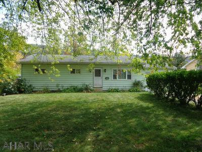 Claysburg Ranch home with a nice flat lot. All appliances included.  Why rent when you can own this?  3rd Bedroom currently used as a laundry room.  Hardwood floor under carpet.  Electric heat in ceiling.