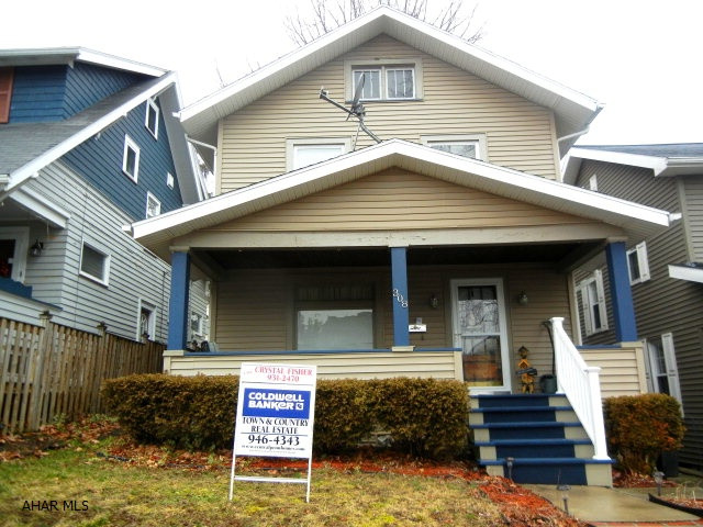 REDUCED TO 109,900!!  FAIRVIEW AREA, VERY NICE 3 BEDROOM, 1 BATH HOME, NEW KITCHEN W/AMPLE COUNTERSPACE AND OAK CABINETRY,  NEWER CARPET, INVITING NEW KITCHEN WITH CERAMIC FLOORING AND OAK CABINETRY, THAT WALKS OUT ONTO A COVERED DECK AND PAVER PATIO WITH FENCED YARD AND 8 X 12 SHED.  DINING ROOM HAS HARDWOOD FLOORS, LIVING ROOM HAS NEWER CARPETING.  UPSTAIRS IS 3 BEDROOMS -- ALL HAVING HARDWOOD FLOORS.  BATHROOM HAS BEEN TOTALLY REMODELED FROM STUDS UP! ATTIC STORAGE. BASEMENT HAS FAMILY ROOM, BAR & GAS WALL HEATER. NOT TO MENTION NEWER ROOF!
