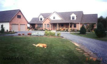 COLONIAL CAPE, BRICK AND VINYL, W/ 2 CAR DETACHED GARAGE STUNNING CAPE ON 3.6 ACRES SURROUNDED BY EVERGREENS. 36X40 POND.  1ST FLOOR  BEDROOM HAS HIS/HER BATHS.  1000 SQ FT FINISHED BASEMENT, SCREENED PORCHES, BEAUTIFULLY LANDSCAPED.