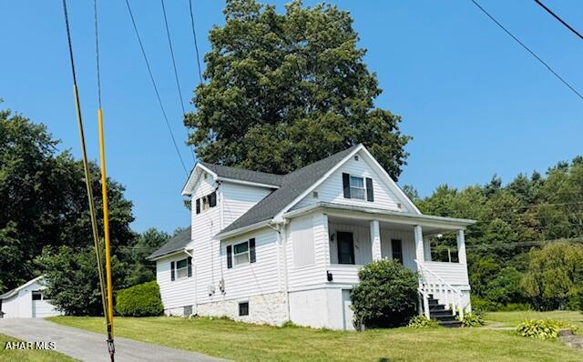 This cape cod home is situated on a half acre lot and has a one car garage! The first floor has a nice size kitchen, dining room living room, bedroom and bath.
The second floor has two additional rooms. 
The large lot is perfect for outdoor entertainment!
Call to take a look and bring your ideas to this one.