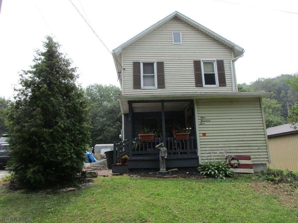 Cute 2 story 3 bedroom 1 bath home near Patton Park.  This property features off street parking, a large eat in kitchen, first floor bathroom,   a pellet stove for supplemental heat., and covered rear deck leading to level lot with a firepit.