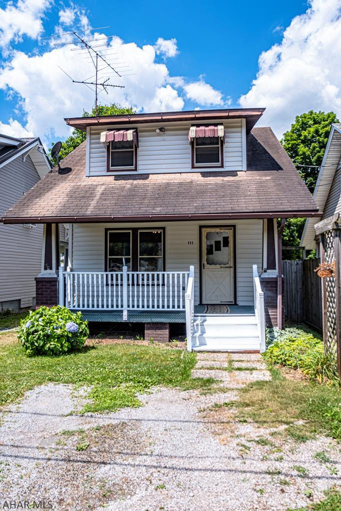 Cute bungalow home with two bedrooms and two baths, some rooms freshly painted. Exterior pressure washed. Two story garage out back with workshop. Size is 19 x 26. Backyard has 6ft privacy fence. Great potential with a little TLC.