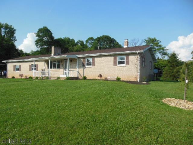 Absolutely stunning location for the 3+ BR, 1.5+ BA , Total Brick Ranch w/2 car garage, new carpeting, new SS appliances, fresh paint, new landscaping, large covered rear deck w/fenced yard on 1 mostly flat acre.  C/A, vaulted ceilings, 2 fireplaces, 2 sheds and more. Views are breathtaking, privacy is exceptional with one neighbor/property. Rare find!  Private Lane - Road maintenance agreement being prepared by attorney.  *Keep the autos off the grass please. Tandem 275 gal heating oil tanks - only uses approx. half for a winter season...