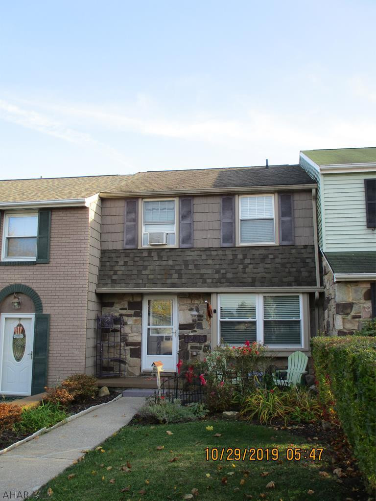 Townhouse in Pennfarms near Pleasantview estates.  2 nice sized bedrooms..with Jack and Jill bathroom. Large eat-in dining area, that opens to deck from sliding doors. Finished walk out basement with 1/2 bath. Walks out to nice area with pavers under the deck.  The deck is Tex deck .  Off street parking is at the back of the home and new steps enter into kitchen area.  Many improvements and updates. HOME WARRENTY INCLUDED!
