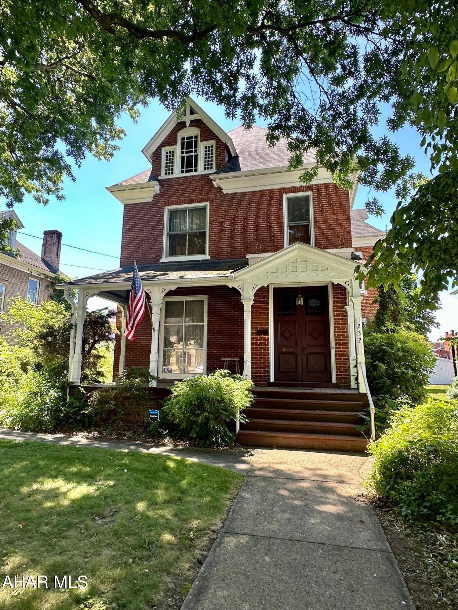 A rare opportunity to purchase a home owned by a single family in the heart of historic Bedford PA.  This early 1900s brick home has a ton of potential with 12' ceilings, original hardwood floors and trim.  A lovely vestibule entrance to a grand stair case, formal living and dining rooms.  First floor finishes off with the kitchen, study, 1/2 bath and family room addition.  Second floor has 4 bedrooms and 2 full baths.  Detached 2+ bay garage with storage or workshop area.