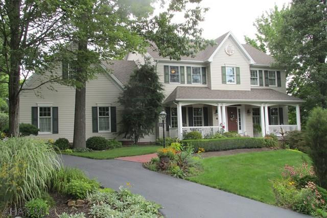 Simply Elegant 2 Story Colonial!  Entry - HW Foyer & Center Stairway, Formal LR, Formal DR. Family Room w/ FP (gas), Kitchen w/Double Ovens, Jenn Aire Range Top, Granite Counters Eat-in area w/Bay Window, First Fl. Laundry/Mud Room.  Loads of storage!!  Deck at rear. 3 Car Attached Garage w/Stairway to basement and pull down to Attic. Second Fl. hosts 4 Bedrooms w/large Master Suite w/2 WIC Ensuite Bath, Main Bath also has attic access & skylight..  Bedrooms 2 & 3 have an adjoining closet w/window between bedrooms. Lower Level Wet Bar, Kitchenette, Dining Area, Family Room, Den/Office or 5th Bedroom,Pantry storage, .Lower Level Physical Plant has Eco Water Treattment System and UV  Light -Gas Hot Water Tank w/ Electric Back Up-both are new, Central Vac & Security System (Park).