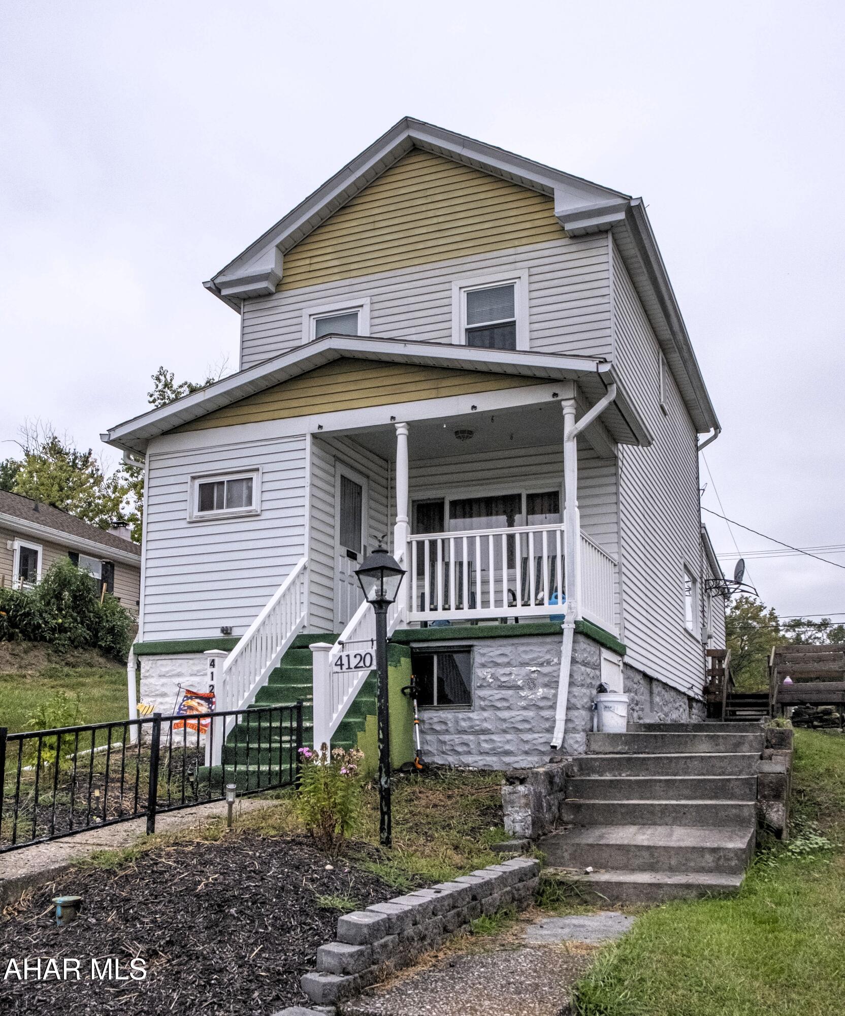 Welcome to 4120 Beale Ave in Altoona! This home sits on a double lot with off-street parking for two vehicles. The main level offers a spacious living area, convenient first-floor laundry, and a half bath. Upstairs, you'll find two bedrooms, a full bath, plus a third smaller room perfect for an office, nursery, or walk-in closet. Recent updates include a brand new furnace, new carpeting, and more, making this home move-in ready. Great location with both indoor comfort and outdoor space to enjoy.