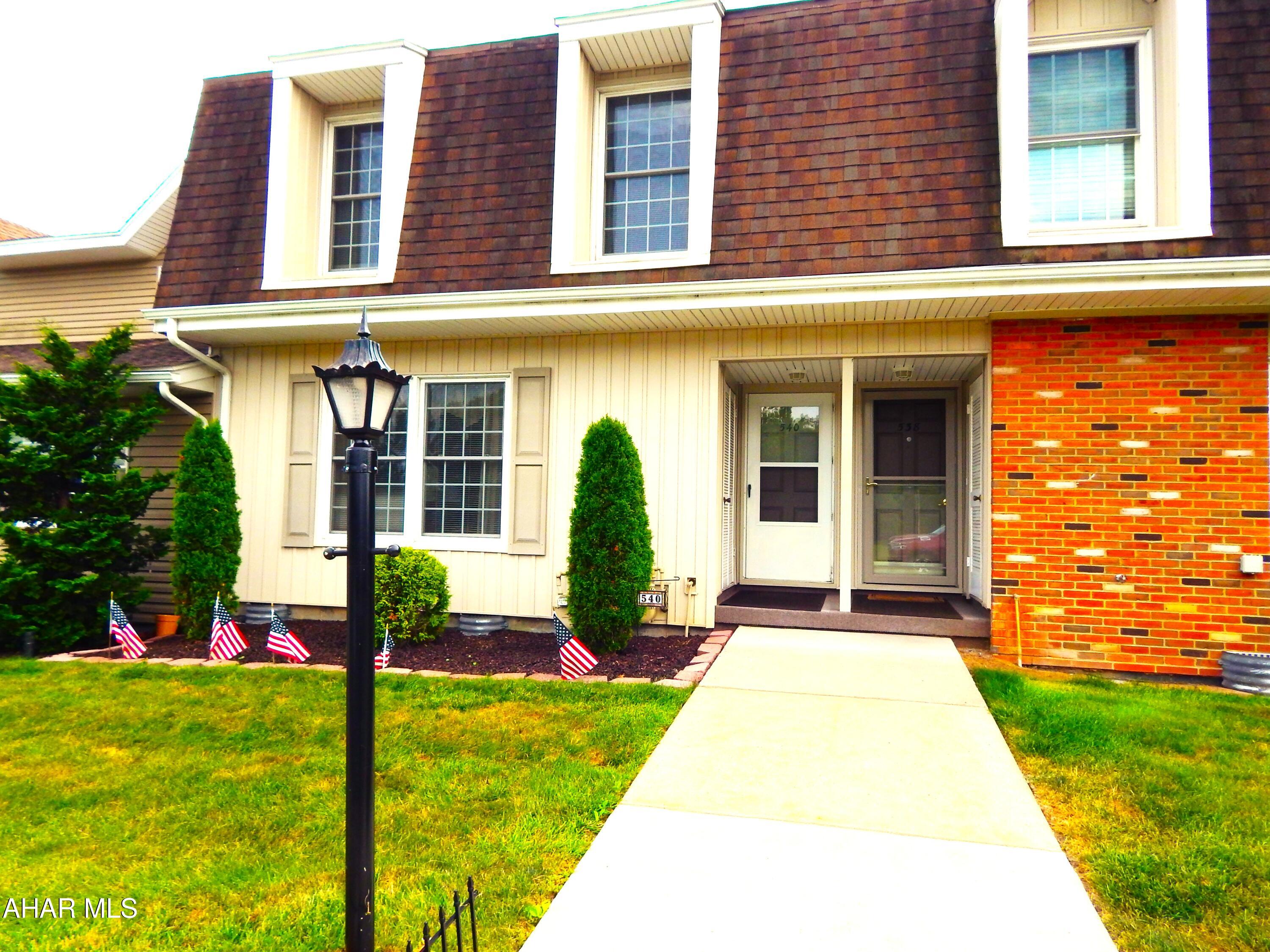 The owners of this beautiful 2-story townhouse invite you to view this lovely property. It features three restful bedrooms and two bathrooms. Home buyers will appreciate the nearby Duncansville Memorial Park, perfect for entertaining friends or family. Anyone who enjoys the outdoors will love the lengthy walking path along a scenic nearby trout stream. This home also has extra storage in the back porch compartment, and the wall unit in the bedroom stays. This exceptional home is priced for a quick sale.
