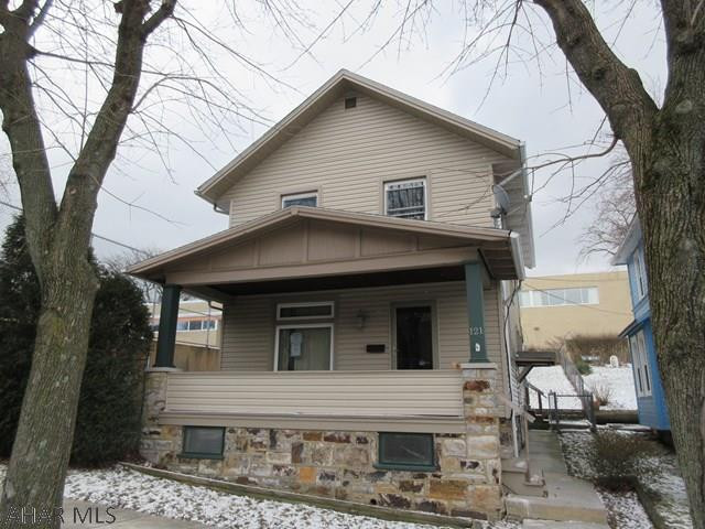 Nice 2 story vinyl home with some updates, but needs some work. Large living room, formal dining and spacious kitchen. Exterior is updated with vinyl siding and thermo windows. Updated ceramic tile bath. Nice, level yard. 1 car detached garage needs some TLC, but still a nice plus.  Property sold AS-IS. Seller will make no repairs. Offers must be submitted through HUD approved broker. Buyer pays both transfer taxes. Equal Housing Opportunity.