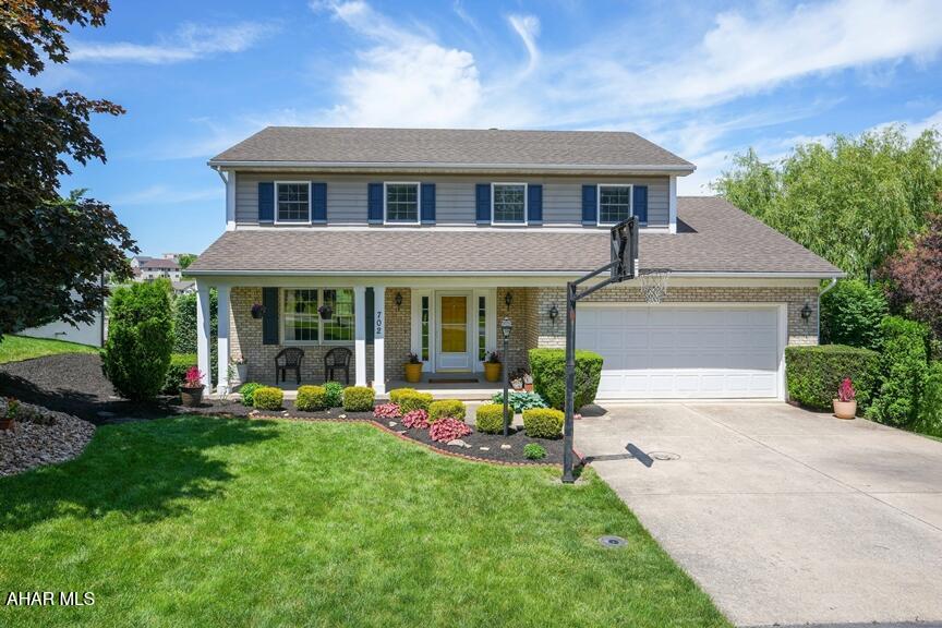 Penn Farms - Stately 2-story featuring 4 spacious bedrooms and incredible living space throughout. The large entryway includes a generous closet. Step into a formal living room with gleaming hardwood floors that is open to the spacious formal dining room.  The kitchen features all new granite counters, topped by a beautiful subway tile backsplash.  With the newer stainless steel appliances and and abundance of cabinetry, you can cook to your hearts delight!  The kitchen offers an open floor plan both into the dining room and also into a large family room. Just through the glass French doors, a stunning bonus room addition offers vaulted ceilings, a wood-burning fireplace, and built in cabinetry - perfect for entertaining or relaxing.

The spacious primary suite includes a walk-in closet and a recently updated en-suite bath.  Three additional large bedrooms offer generous closet space and great natural light.  Each of 2.5 bathrooms have been completely remodeled with granite topped vanities and new glass shower doors!

The walk-out basement provides a blank canvas and is ready to be finished.  It opens to a private, covered deck—ideal for taking in mountain views and the peaceful neighborhood.

Large yard offers endless potential for outdoor enjoyment. Don't miss this opportunity to own a beautifully maintained home with room to grow!

This sale is contingent upon the seller finding suitable housing.