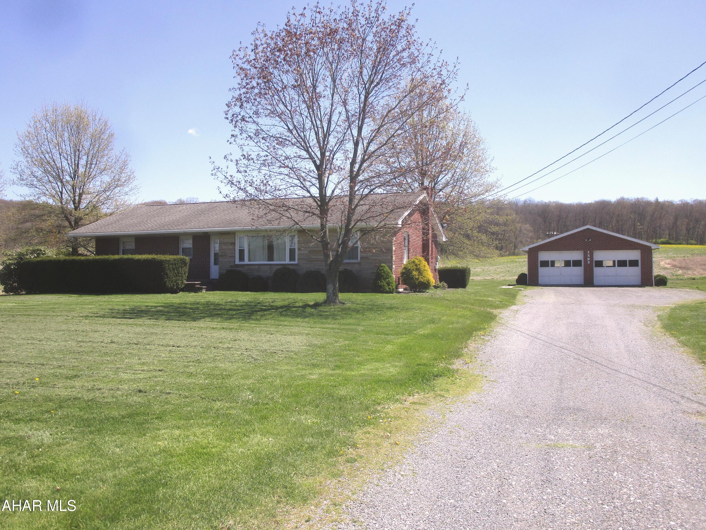 Well-built, 3-bedroom, brick & stone-cased rancher.   Office/den with built-ins could be a 4th bedroom.

Portion of prop. by road appears to be in a FEMA Special Flood Hazard Area.


Well has been located!

BUYERS are responsible for consulting an attorney in regards to the prior Deed 317, Pages 878-884 which references usage/occupancy. Pages 878-880 are attached.  New deed does NOT include usage/occup. language

BUYERS are responsible for confirming sq. feet of gross living area; taxes; site area; township ordinances, etc.; how the well water treatment equipment functions (contact Martin Water Conditioning - 814-515-9516 Altoona, PA); flood area .