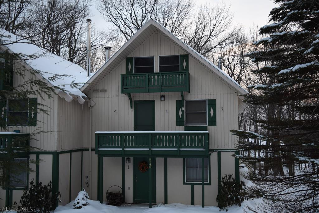 This great Blue Knob condo has quick easy access to some of Pennsylvania's best skiing, biking and hiking trails. With year around access, this has been previously used as a primary residence by the owner. This second floor unit offers extra living space with a large loft currently used as a second bedroom and large enough for two full size beds. The open concept living space with vaulted ceilings, propane burning stove, wall of windows looking into the private wooded setting and front and rear balconies make this a very enjoyable and comfortable home. New washer/dryer unit, baseboard heaters, hot water tank, glass deck door and interior doors. Call the listing agent today with any questions and to schedule a private showing.