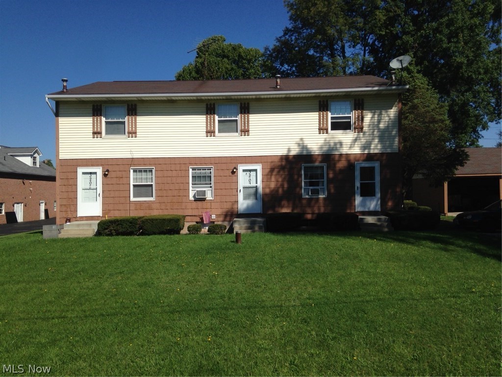 Incredible Triplex just off of Cleveland Ave in North Canton!  Current owner was a previous long time tenant.  This property has truly been cared for.  All units share the same layout.  Enter into the dining area, kitchen and hall in center, opening up to the living room with sliding glass doors.  Stairs near entry lead up to 2 bedrooms and a very nice sized full bath.  Each unit also has a full basement with laundry hook up, sump pump and lots of storage space. Car port with 1 spot per unit plus a large drive with additional parking areas.  Carports have electricity and security lights.  Tenants have a large front yard with shade form a weeping willow.  Two units have patio pads and the end unit has their own deck.  There's tons of space in the back yard too!  Roof is 10 years old, all basements waterproofed 2006, new sump pumps 1 year, windows 5 years, H2O heaters 1 year, front stoops 3 years.  3205 had kitchen updated this year.  3201 had kitchen update and carpet within 4 years.  3
