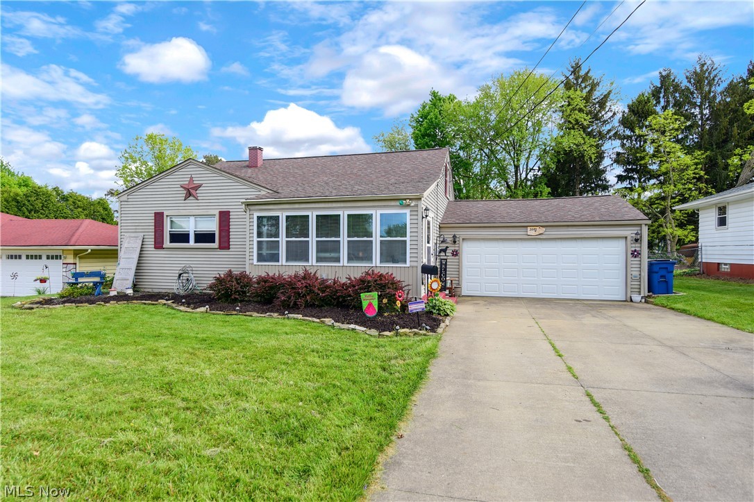 Don't miss out on this charming 3 bedroom, 2 bath, 2 car garage conventional home located within Austintown School District. The exterior of this home features a newer roof (2013), new garage door and sliding glass door (2021), new wooden fenced in back yard, and a newly added entertainment addition off the back of the garage. The interior of the home features brand new carpet and washer (2021), new vinyl flooring(2020), completely updated main level bathroom (vanity, shower surround, tile (2020), and added cabinetry to kitchen (unfinished). In the basement living area you'll find a newly built bar ready for entertaining, a wood burning stove, an additional room that would be perfect as a craft or workout room. Bonus full bathroom and laundry room. Sellers are offering a 1 year home warranty with purchase. Schedule your showings this week!!
