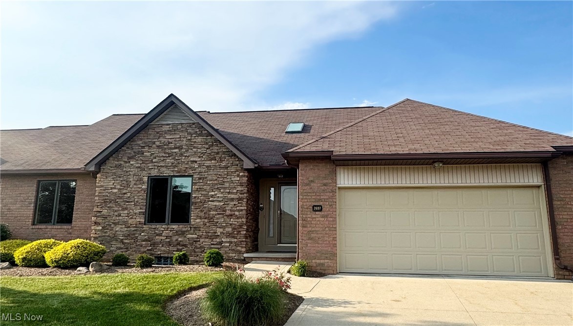 This is the one you’ve been waiting for! Welcome home to 2697 Prescott Downs, tucked away in the highly sought-after Pambi Farms Estates—a community known for its beautiful golf course setting and low-maintenance lifestyle. This stunning Grandview ranch condo offering serene and picturesque views.
Inside, you’ll find 3 bedrooms, 3 full bathrooms, and an inviting, open layout with vaulted ceilings and an abundance of natural light pouring in through oversized windows that frame the lush greens outside. The updated kitchen features granite countertops, a center island, large pantry, and ample space for cooking, hosting, and gathering. The formal dining room offers a more traditional setting for special meals, while the first-floor laundry adds everyday convenience. The spacious first-floor primary suite is a true retreat with a walk-in closet, dual vanities, a soaking tub, and a standing shower. Step outside onto your brand-new deck to take in the tranquil golf course views—just peace and privacy. The recently finished basement expands your living space with three additional rooms, perfect for a home office, gym, guest space, or hobbies, along with a new full bathroom and plenty of storage. Enjoy the ease of low-maintenance condo living. Additional highlights include an attached 2-car garage, sump pump & backup generator, and meticulous pride of ownership throughout. Close to Roses Run Country Club, local Metro Parks & trails, shopping, dining, and more—this is luxury, comfort, and convenience all in one. Don’t miss your chance to live in one of Stow’s most desirable communities- Schedule your private tour today!
