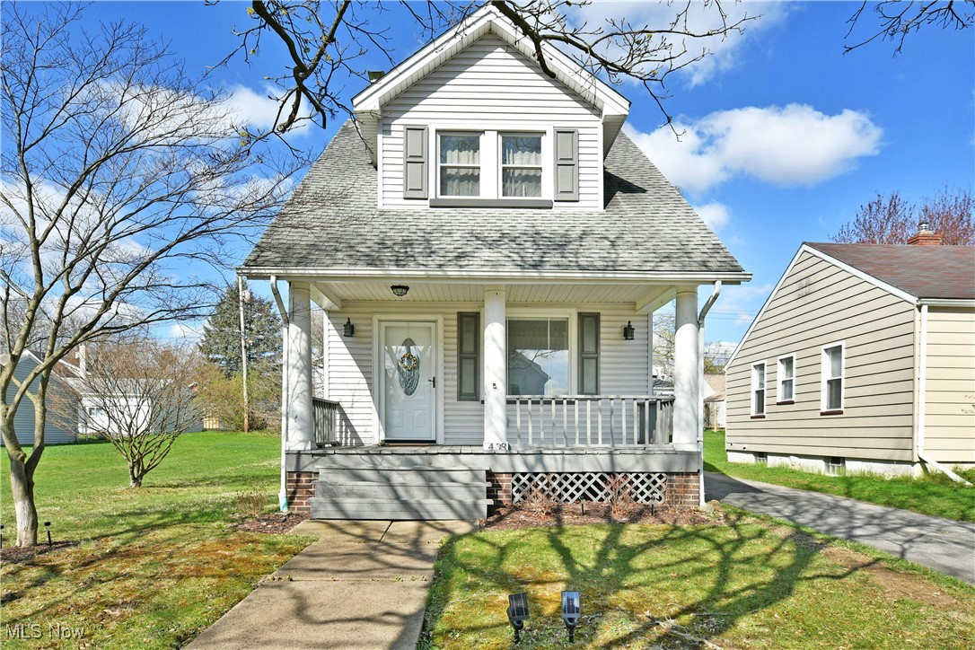Warm and welcoming, this must-see McDonald home has coziness perfected with its two floors of highly styled and picture-perfect living space! Nestled away in a quiet neighborhood with an advantageous double lot, this storybook styled residence peers from behind the trees with its pillar lined, covered front patio just waiting to be enjoyed in the warm days to come. The decorative entry door opens to reveal a gracious living room with stained hard wood flooring and plenty of natural light from the oversized picture window. Nearby, the colorful kitchen showcases its bold cabinetry and stainless-steel appliance while eat-in dining space looks on. Upstairs, a sliding barn door unveils the charm packed bath and its sleek, glass stall shower. Completing the floor, the pair of brightly appointed bedrooms beckon you closer to immerse yourself in their casual comforts. Laundry and utilities can be found at the basement level. Call today for more information!