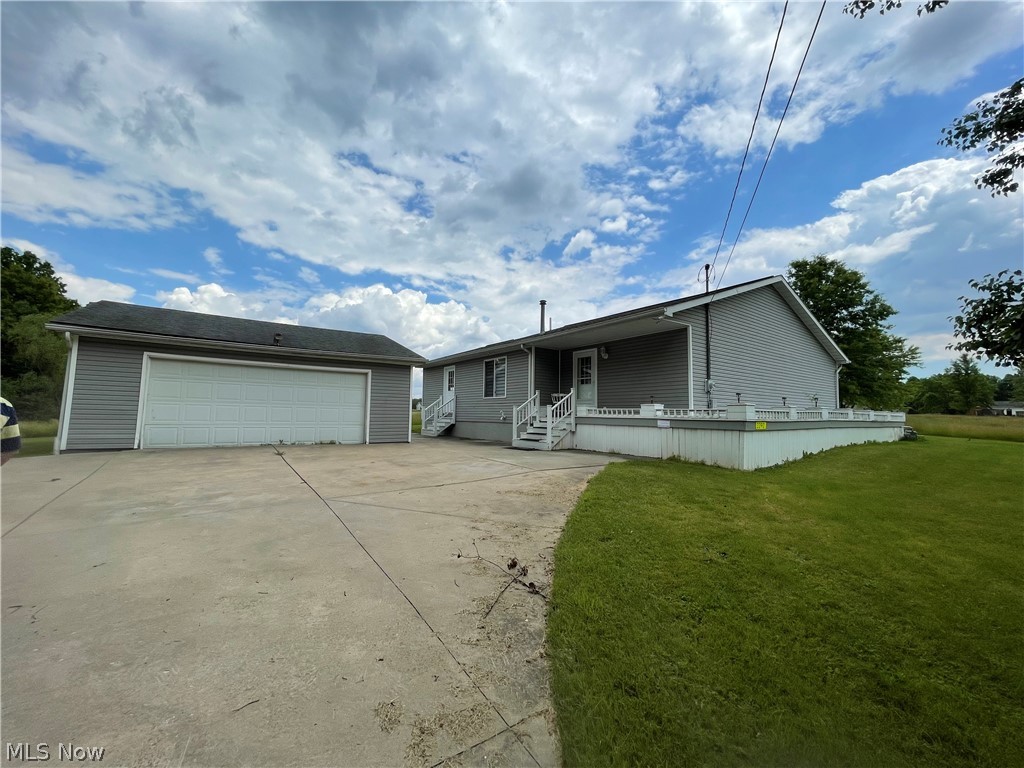 Beautiful Ranch with basement and wrap around porch sits in a country setting. The main floor has 1 full bath, kitchen, 2 bedroom and living room area. The basement is also finished with 2 more bedrooms and a full bath, laundry facilities, and another kitchen area. Tenant maintains yard, snow removal, and pays all utilities. No pets.
