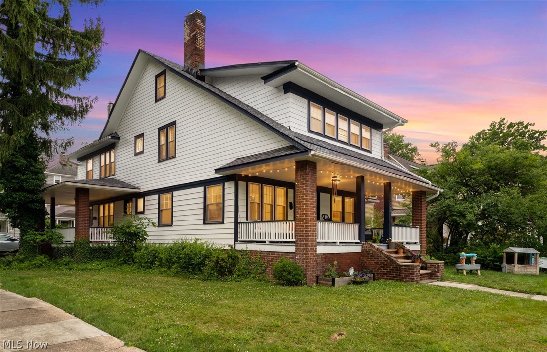 Welcoming 3124 Edgehill Rd Cleveland Heights to the market! This beautiful corner lot, side by side duplex is a must see. Boasting 8 total bedrooms, 4.5 bathrooms, and over 3,600 sq ft of total living space over both units, this side by side double has loads of potential for either an owner occupant or investor. The 3124 Edgehill Side, owner occupied, has been tastefully renovated over the last few years and is move in ready. Features include a newly remodeled kitchen including stainless steel appliances, stone countertops, titled backsplash, modern fixtures, and shaker cabinetry. Spacious living room with fireplace, and newly added half bathroom. Off the kitchen is a large formal dining room with an entry way to the sunroom/flex room. Three spacious bedrooms on the second level with a full bathroom. Additional living space/bedroom on the third level with second full bathroom. Full separate basement with walk out entryway. On the 1938 Parkway side, tenant occupied through July 31st, you’ll find a similar footprint, featuring 4 bedrooms, 2 full bathrooms, and a full separate basement. Both units have large separate front porches. 2 car garage with driveway access of Parkway. Other updates include full exterior paint(2023), Full Interior paint (2023 Edgehill, Parkway 2024), New roof(2024), Flat roof(2024 Edgehill, 2026 Parkway), Exterior front staircases rebuild(2023), New hot water tank(2023 Parkway), New Furnace(2024 Edgehill), Third floor gutter replacement (2026), and multiple plumbing repairs. Rent Potential for investor could range from $3700-$4,000 gross per month. Conveniently Located in walking distance to Lee Rd, Coventry Rd, Daves Marketplace, Cain Park and a short drive to Case Western University, John Carroll University, University Circle, and downtown Cleveland.