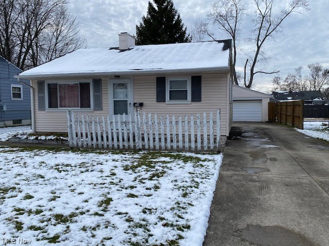 Cute as a button & move in ready one floor ranch living.  Very well maintained & loved, this home has a lot to offer:  updated furnace 2019, AC is older but in good shape, vinyl windows, updated electric 2006, siding & gutters 2006, bathroom bathtub overlay 2006, roof on house & garage 2000, double cement driveway 2000.  The 2 car detached block garage has an electric heater that will stay.  A nice private yard with a partial privacy fence.  All offers subject to probate court approval.