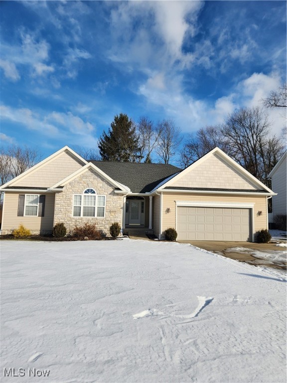 Open vaulted floor plan with this wonderful 2005 ranch! Large foyer! 3 bedrooms, 2 full baths! Great room with gas fireplace opens to the dining/eating area and kitchen with island! Walk in pantry and first floor laundry w/sink! Master bed w/walk in closet and master bath w/garden tub, shower and double sinks! 2 more bedrooms and full bath! Basement finished office and tons of storage/blank slate! Rear 22x8 screened porch, to composite deck and brick patio! Security system, ADT $38. month. New roof, tear off, 2012. Neutral decor, great room and kitchen painted 2022. Hot water tank 2023. Nice!