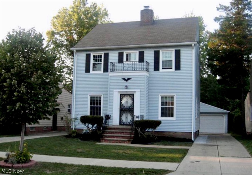 Welcome home! This lovely South Euclid colonial is move-in ready and price to sell! This home offers original details and charm with modern updates, hardwood floors throughout, 9' ceilings and neutral décor.  The kitchen has a breakfast bar and all appliances stay, the large dining room includes corner built-ins with leaded glass.. This space is perfect for Sunday dinners. The large oversized living room includes beautiful hardwood floors and a fireplace. Upstairs you will find three spacious bedroom's and a full bathroom, the master has a walk-in closet and a rear second floor balcony is off the back bedroom. The lower level has been waterproofed, has a laundry area and endless possibilities. This home includes a 2-1/2 car garage, fenced in yard, rear deck, updated electrical, a newer furnace (2015), newer A/C (2015), newer HWT (2015), fully waterproofed basement (2105) and brand new front porch (2021).