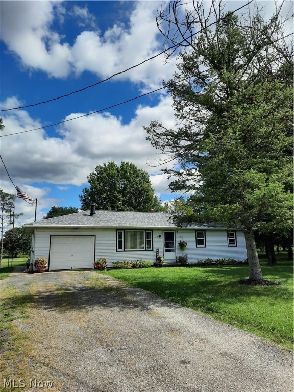 One floor living convenience on a one acre lot.  Move in ready, this 3 bedroom has a lot to offer.  Spacious living room with wood burner which will be great for the cozy cold nights.  Large kitchen with ample cabinets and plenty of counter space, all appliances stay.  Patio door invites the great view outside and a newer deck to sit and enjoy the sounds of nature and watch the stars at night.  The home has beautiful hardwood floors, full basement and so much more.  Roof, gutters, windows and hot water tank have all been updated.