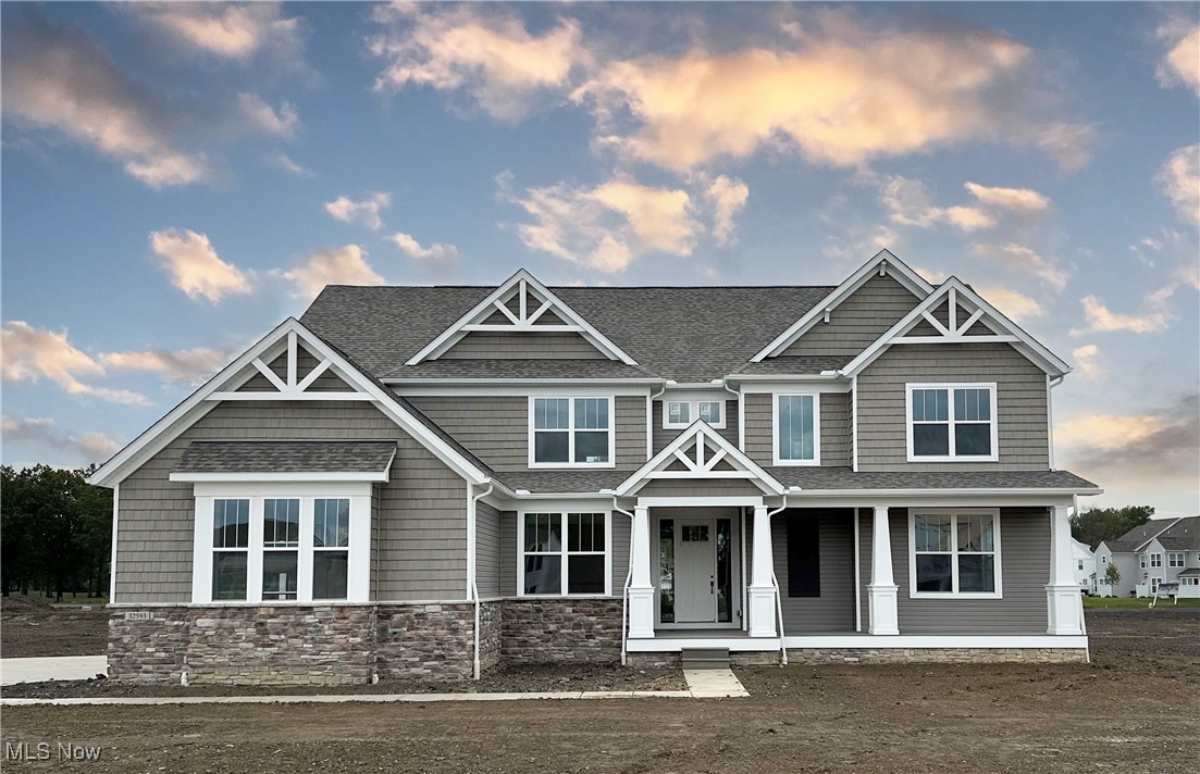 Brand new Pulte Skyview model ready for you to move-in and make it home at Legacy Isle Golf Course Community! The Skyview plan welcomes with a wide-open grand feel with tons of natural light. Located in the premier golf course community Legacy Isle of Avon Lake. This new home is built on a quiet private cul-de-sac site with extra wide and deep backyard just a short walk from the new pool. Enjoy cooking and entertaining in your gourmet kitchen featuring adjustable soft close cabinets with roll outs, hidden trash, double ovens, and Quartz countertops. The home has beautiful luxury plank flooring and 9ft. ceilings through-out the first floor and basement. The first floor features a grand laundry and pantry area, split office/living space that can be used for many purposes, along with a planning space and XL formal dining room. Upstairs the first stop is the grand owner’s suite featuring a retreat area, walk in closet, and massive bathroom with custom features. Down the hall is a loft/game room space. Each second bedroom has a walk-in closet and an attached bathroom. Off the back of the home is a 32ft long raised covered porch with limited maintenance decking. An abundance of storage space outdoors with the 4-car tandem side entry garage. You will love your new Pulte home and the convenience of walking distance to the pool, golf course, clubhouse, driving range, and restaurant!