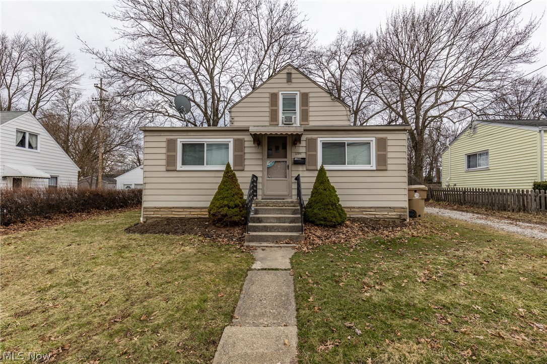 Build some equity in this 3, possibly 4, bedroom cape cod in Cuyahoga Falls.  The bathroom, and a bedroom are on the first floor.  An office/possible 4th bedroom is on the first floor as well.  The open floor plan makes furnishing easy.  Enjoy a nice sized back yard, a patio, large shed, full basement, and much more.