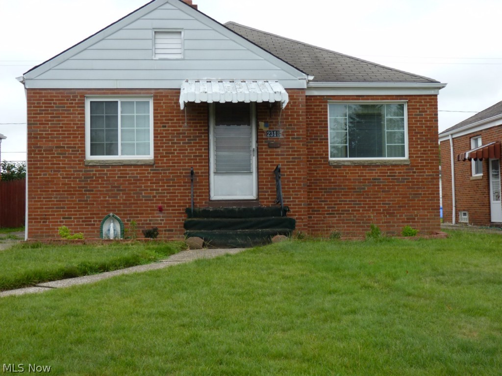3 Bedroom Brick Ranch with full, partially finished basement and an eat-in kitchen with newer vinyl flooring. Newer windows throughout, glass block in the basement, newer garage roof and electrical updated to breakers.  Nice Hardwood floors under carpets.  Home needs some updating, priced to sell!