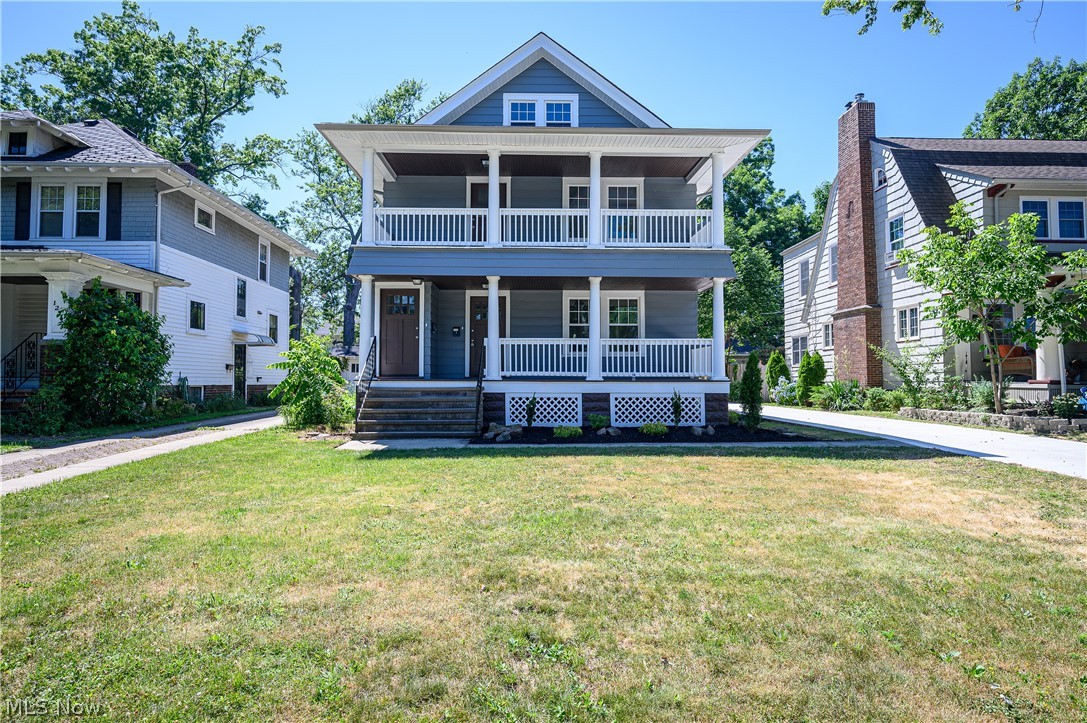 Great investment opportunity - Completely renovated Two Family Lakewood home that boasts loads of updates all done in 2020! Brand New vinyl windows throughout, partially replaced Driveway, New Electrical Panels, Waterproofed Basement and AC Units, one for each floor. Two large 2 Bedroom Suites on First and Second Floors with new laminate flooring throughout, large Living and Dining rooms and Fully remodeled Kitchens and Bathrooms. Both Kitchens are open to Dining Rooms and feature Brand new Cabinets, counters and Stainless appliances! Both Bathrooms feature new vanities, tiled floors, bathtubs and designer lighting and plumbing fixtures. The unfinished waterproofed Basement offers plenty of storage space and two laundry hookups. Large fenced yard and an over sized two car garage with extra parking space is a hard to find bonus for this area. The home is currently unrented, so you can rent both units out or choose one for yourself and rent the other! Wonderful rental potential in this d