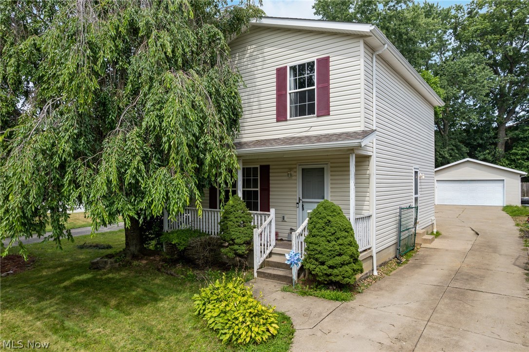Welcome to this spacious colonial located in Cuyahoga Falls.  This inviting abode offers a ton of space.  There is a large living room on the main floor.  The kitchen boasts oak cabinetry, stainless steel appliances, and ample counter space.  This opens to the dining room.  There is also a half bath on the first floor.  All three bedrooms are situated on the second floor.  The bedrooms are nicely sized and have great closet space.  The primary bedroom has a private bathroom.  Don't forget the finished rec room in the basement.  This home has so much to offer.  There is also a large deck, which is perfect for summer BBQs.  All of this, plus a large detached two car garage.
What an amazing home!  Recent updates include roof and siding in 2022 and C/A replaced in 2020.  Call to schedule a showing today to start making memories in this fabulous home!!