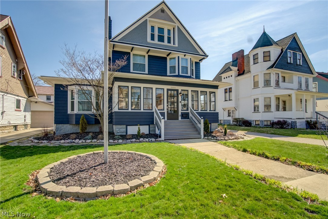 Welcome to this Incredible Grace Avenue gem! This is the dream home that welcomes you from the enclosed front sun porch to the large deck with charming pergola. You will love the architectural detail found throughout the home – beautiful solid oak front door, preserved stained glass windows and stunning original hardwood floors in the main bedrooms. The main living space is a unique combination of openness and cozy nooks, perfect for either entertaining or curling up with a book next to the upscale electric fireplace. The kitchen features all stainless steel appliances, gas stove, quartz counter tops and on-trend Shaker Style white cabinets. The bedroom spaces are ideal. The master bedroom has a private bath with a custom subway tile shower, on-trend tile floors and quartz counters. The second full bath is complemented by an Edison light with a jacuzzi whirlpool tub and shower. The third floor is open for your creative use from office, to studio to play space. All systems in the home a