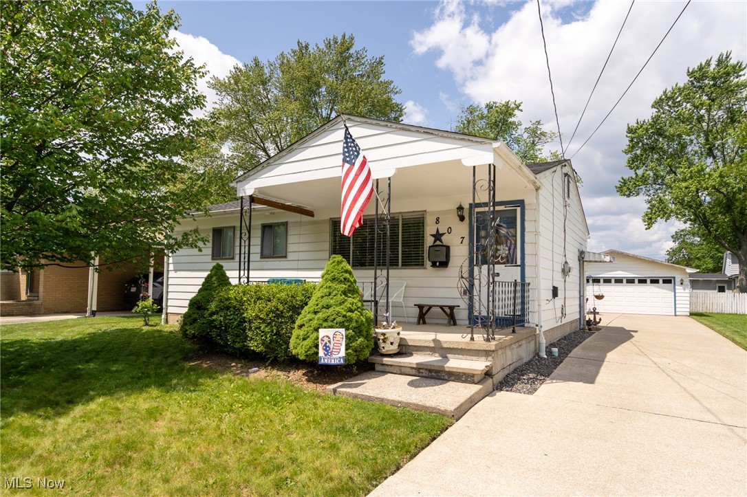 Charming, updated 3-bedroom ranch in North Elyria, ideally located just south of LCCC with easy access to major highways. This move-in-ready home features a remodeled kitchen with a gas range, refrigerator, dishwasher, and pantry. The updated full bath and recently replaced roof (May 2025) add value and peace of mind. The spacious basement offers incredible flex space with durable LVT flooring—currently functionally divided into a dining/craft area, family room, office, weight room, laundry zone, and an unfinished full bath with a working toilet already installed. Washer, dryer and upright freezer stay with the home. Glass block basement windows provide natural light and added security. An oversized 2-car garage includes pull-down stairs to attic storage and a classic refrigerator remains. Additional concrete space beside the garage is perfect for extra parking or patio use. The yard has plenty of space for recreation, play, or relaxing around the fire pit. This well-cared-for home is packed with functionality and extras—and the seller is offering a one-year home warranty for added buyer confidence. A perfect blend of comfort, updates, and location—schedule your private showing today!