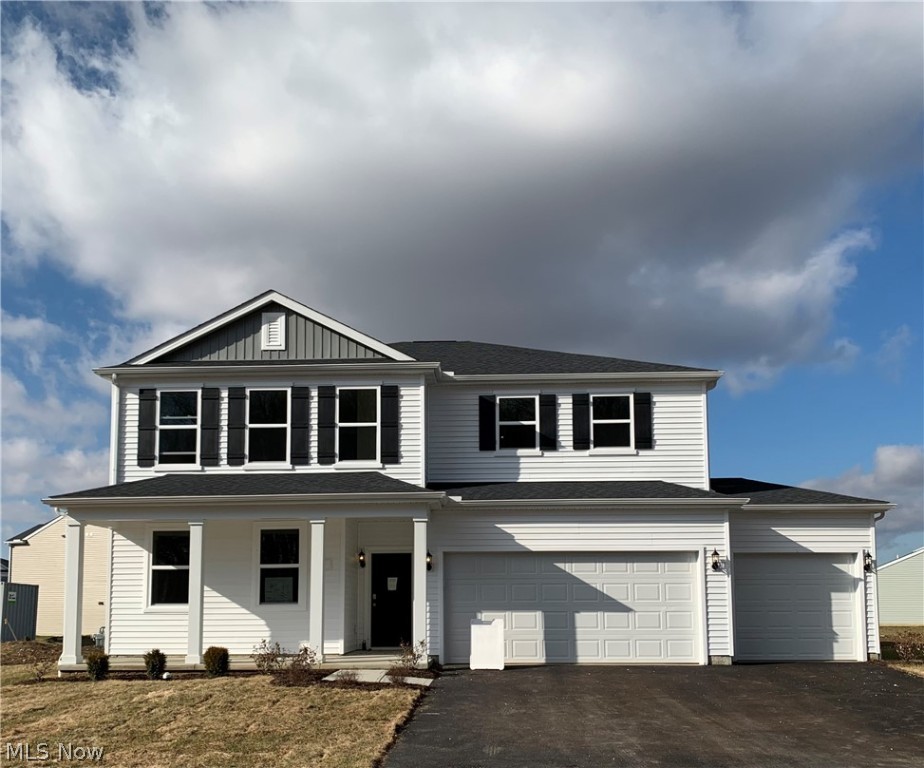 This is a new 4 bed 2.5 bath home in Lake Forest of Hebron. The kitchen has stainless gas appliances (range, dishwasher, microwave), granite counters, pendant lighting and a butler pantry. The primary suite has a large walk-in closet and a private bath with a double bowl sink. An additional 3 bedrooms, a full bath, loft and laundry round out the 2nd floor. An eating space off the kitchen, a great room, dining room, flex living space and 3 car garage complete the home. Enjoy nearby recreational areas from downtown parks to wonders like Blackhand Gorge & Buckeye Lake. Interior photos are from a model, not the actual home.  This home is ready for your visit today!