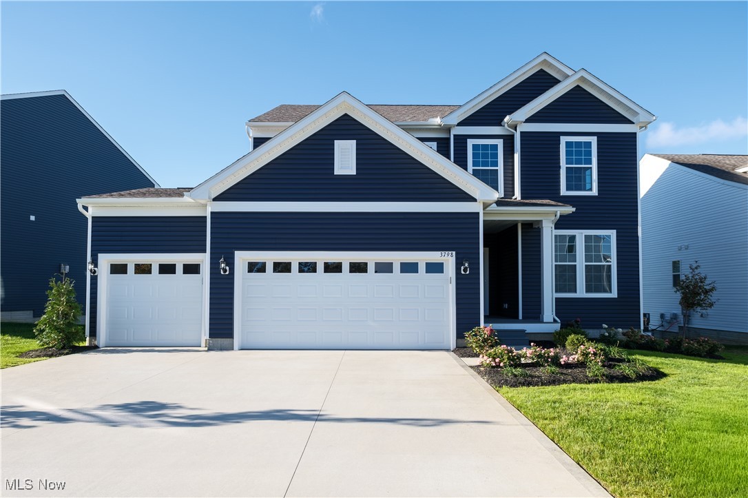 This home is near completion - move in within 30 days! Well-designed 3-bedroom, 2.5-bath home with 2,390 sq ft, located on a beautiful pond-view homesite with a daylight basement. The main level includes a versatile flex room, perfect for a home office or additional living space. Upstairs features a loft and a convenient second-floor laundry room. All bedrooms include walk-in closets for ample storage. A 3-car garage adds extra convenience to this thoughtfully laid-out home.
