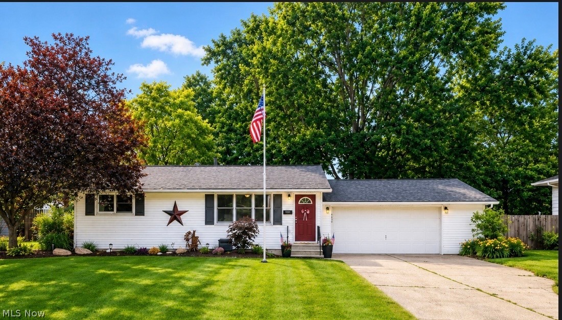 THIS could be THE PLACE! Welcome to this charming move in ready 3-bedroom 1 bath ranch home. The main level features a functional layout with bright living spaces. Living room opens into the kitchen making the perfect space for family gatherings. Partially finished basement provides a versatile area perfect for a family room, home office or recreation area while still offering ample space for storage. There is also a shower and toilet in basement. Home sits on spacious lot with completely fenced in backyard ideal for entertaining. Upgrades include new roof in 2023, gutter guards on all gutters, new Rubbermaid shed in 2025, and hot water tank replaced in 2022. Conveniently located near schools, shopping, dining and major highways. Don't miss the opportunity to make this well-maintained ranch your next home!
